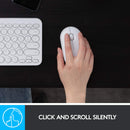 Logitech Pebble M350 Wireless Mouse with Bluetooth or USB - Silent, Slim Computer Mouse with Quiet Click for iPad, Laptop, Notebook, PC and Mac - Off White (Off White, Mouse)- OPEN-BOX