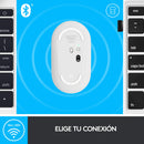 Logitech Pebble M350 Wireless Mouse with Bluetooth or USB - Silent, Slim Computer Mouse with Quiet Click for iPad, Laptop, Notebook, PC and Mac - Off White- OPEN-BOX