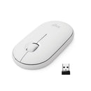 Logitech Pebble M350 Wireless Mouse with Bluetooth or USB - Silent, Slim Computer Mouse with Quiet Click for iPad, Laptop, Notebook, PC and Mac - Off White (Off White, Mouse)- OPEN-BOX