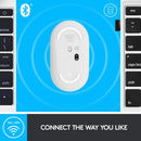 Logitech Pebble M350 Wireless Mouse with Bluetooth or USB - Silent, Slim Computer Mouse with Quiet Click for iPad, Laptop, Notebook, PC and Mac - Off White (Off White, Mouse)- OPEN-BOX
