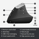 Logitech MX Vertical Wireless Mouse – Advanced Ergonomic Design Reduces Muscle Strain, Control and Move Content Between 3 Windows and Apple Computers (Bluetooth or USB), Rechargeable, Graphite