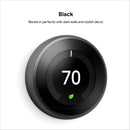 Google Nest Learning Thermostat - Programmable Smart Thermostat for Home - 3rd Generation Nest Thermostat - Works with Alexa - Black (Black, Thermostat Only)