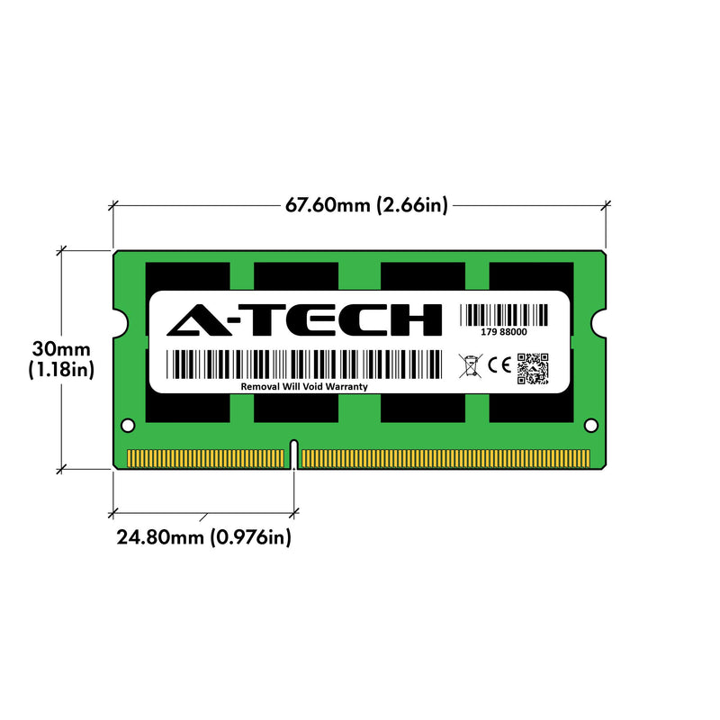 A-Tech 4GB DDR3 1600MHz PC3-12800 CL11 SODIMM 204-Pin Non-ECC SO-DIMM Laptop, Notebook RAM Memory Module