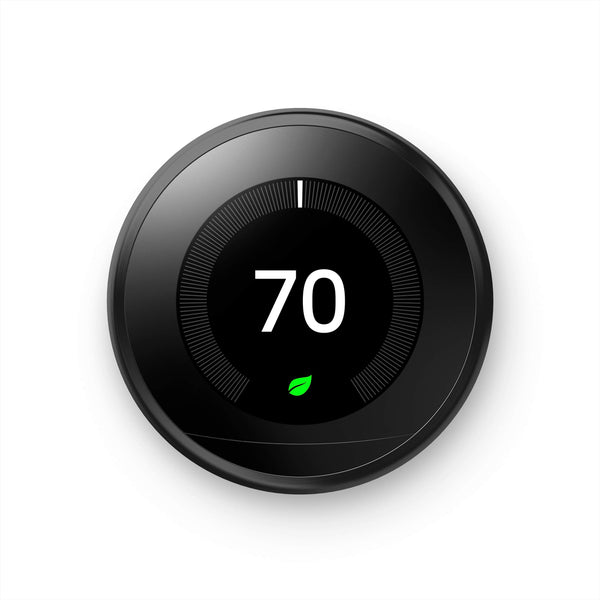 Google Nest Learning Thermostat - Programmable Smart Thermostat for Home - 3rd Generation Nest Thermostat - Works with Alexa - Black (Black, Thermostat Only)