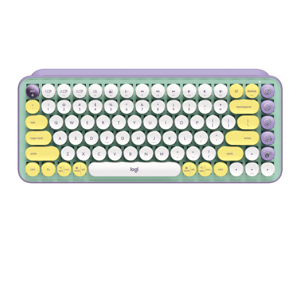 Logitech POP Keys Mechanical Wireless Keyboard with Customizable Emoji , Durable Compact Design, Bluetooth or USB Connectivity, Multi-Device, OS Compatible - Daydream Mint