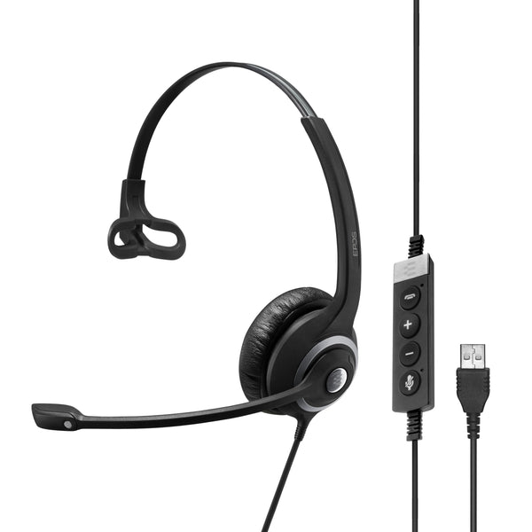 Sennheiser SC 230 USB MS II (506482) - Single-Sided Business Headset | For Skype for Business, Softphone, and PC | with HD Sound, Noise-Cancelling Microphone (Black)