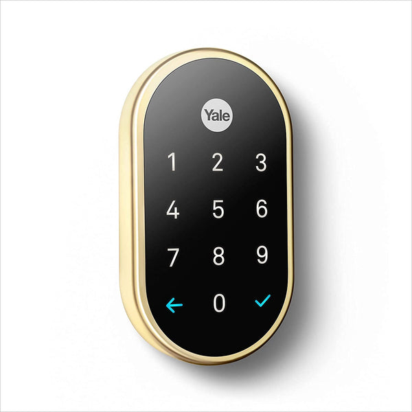 Yale Yale secure lock, tamper-proof, key-free deadbolt that connects to nest app, lock and unlock your door from anywhere (polished brass), 3 Pound