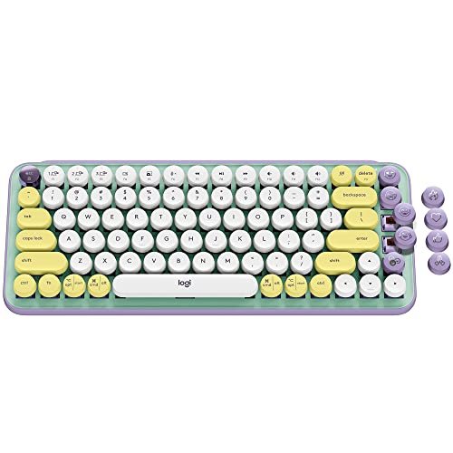 Logitech POP Keys Mechanical Wireless Keyboard with Customizable Emoji , Durable Compact Design, Bluetooth or USB Connectivity, Multi-Device, OS Compatible - Daydream Mint