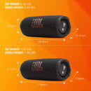 JBL Flip 7 - Portable Waterproof and Drop-Proof Speaker, Bold Pro Sound with AI Sound Boost, 16Hrs of Playtime, and PushLock System with Interchangeable Accessories (Blue) (Renewed)