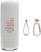 JBL Flip 7 - Portable Waterproof and Drop-Proof Speaker, Bold Pro Sound with AI Sound Boost, 16Hrs of Playtime, and PushLock System with Interchangeable Accessories (White) (Renewed)