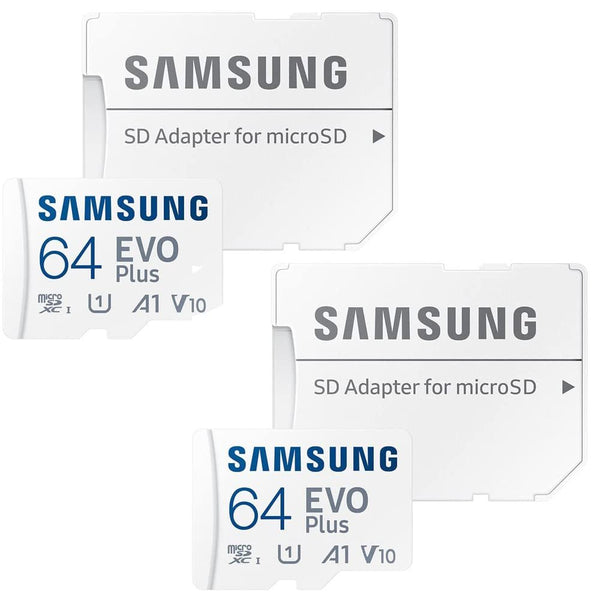 Samsung MB-MC64KA/AM EVO Plus and Adapter microSDXC Memory Card, 64GB - (2-Pack)