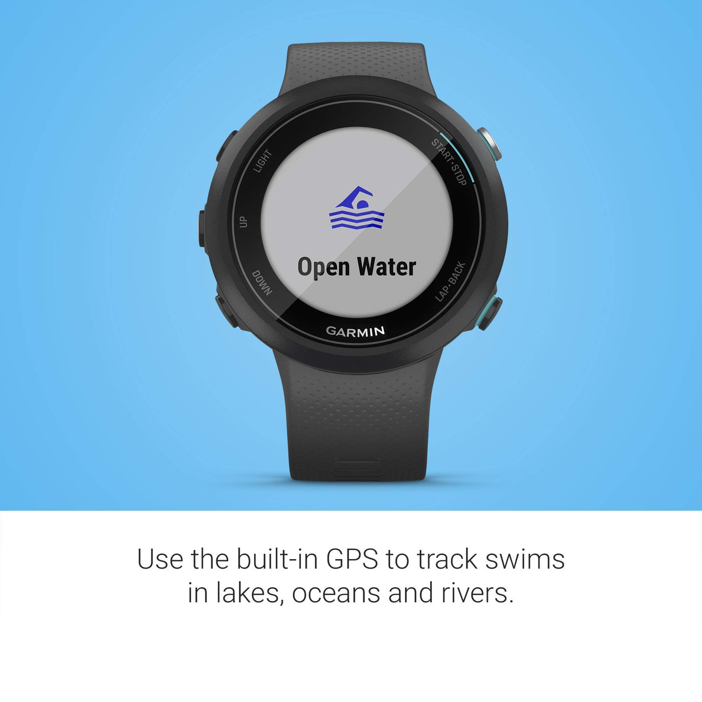 Garmin Swim 2, GPS Swimming Smartwatch for Pool and Open Water, Underwater Heart Rate, Records Distance, Pace, Stroke Count and Type, Slate Gray (OPEN BOX)