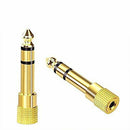 3.5mm Female to 6.5mm Male Jack Audio Plug Stereo Headphone Adaptor Converter Microphone Audio with 24K Gold Plated