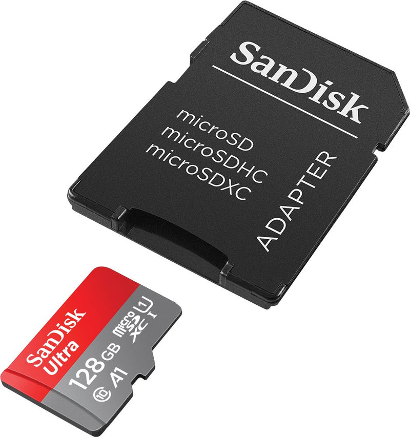 SanDisk 128GB Ultra microSDXC UHS-I Memory Card with Adapter - C10, U1, Full HD, A1, Micro SD Card - SDSQUAR-128G-GN6MA