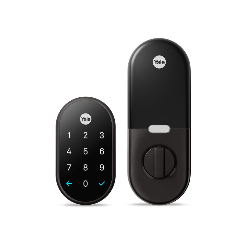 Google Nest x Yale Lock - Tamper Proof Smart Lock for Keyless Entry - Keypad Deadbolt Lock for Front Door - Works with Nest Secure Alarm System - Black Suede