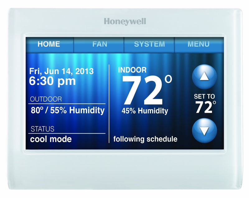 Honeywell TH9320WF5003 Wi-Fi 9000 Color Touch Screen Programmable Thermostat, 3.5 x 4.5 Inch, White, 'Requires C Wire"