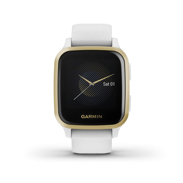 Garmin Venu Sq, GPS Smartwatch with Bright Touchscreen Display - Light Gold and White