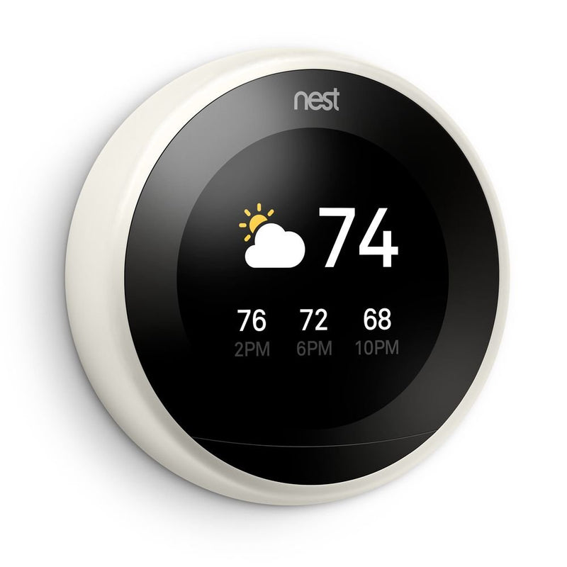 Google Nest Learning Thermostat - 3rd Gen (2015) - Programmable Smart Thermostat for Home - Works with Alexa - White