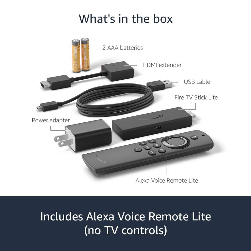 Fire TV Stick Lite with Alexa Voice Remote Lite (no TV controls) | HD streaming device