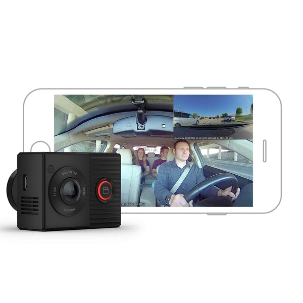 Garmin Dash Cam Tandem, Front and Rear Dual-lens Dash Camera With Interior Night Vision, Two 180-degree Lenses, Front-Facing Lens with 1440p, Interior-Facing Lens with 720p (OPEN BOX)